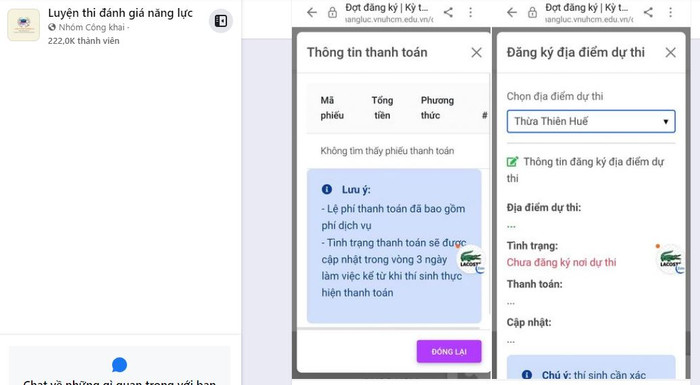 Có những nhóm luyện thi với hơn 220.000 thành viên. Ảnh chụp màn hình. Nhóm luyện.JPG