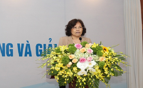 Nhà giáo nhân dân Nguyễn Thị Hiền - Chủ tịch Hội đồng quản trị Trường Đoàn Thị Điểm (ảnh Lại Cường).