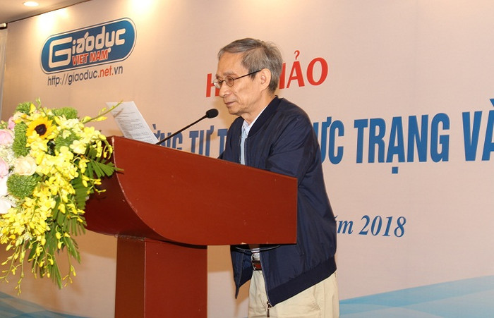 Ông Nguyễn Xuân Khang - Hiệu trưởng Trường Marie Curie (Hà Nội) - ảnh Lại Cường.