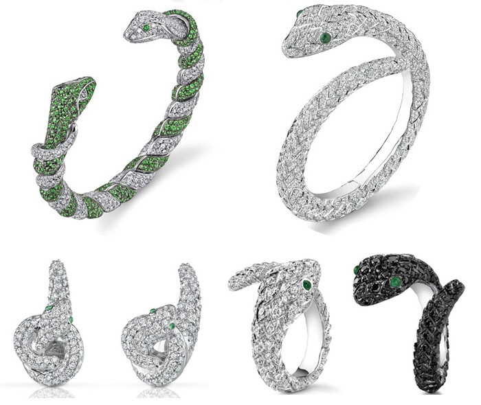 Cặp đôi Brad Pit và Angelina Jolie đã thể hiện tài năng thiết kế nữ trang của mình qua BST nhẫn, vòng tay, vật dụng gia đình có chạm khắc hình chú rắn. Cặp đôi Brad Pit và Angelina Jolie đã thể hiện tài năng thiết kế nữ trang của mình qua BST nhẫn, vòng tay, vật dụng gia đình có chạm khắc hình chú rắn.