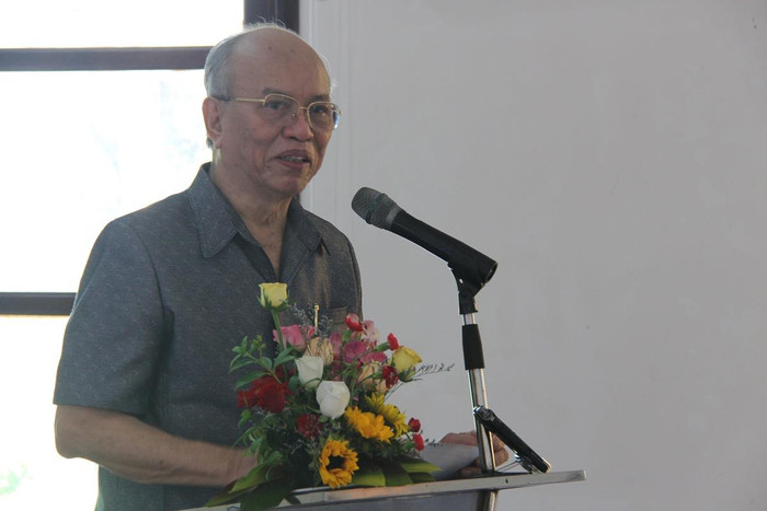 Giáo sư Trình Quang Phú – Viện trưởng Viện Nghiên cứu phát triển Phương Đông chia sẻ tại hội thảo. Ảnh: TT