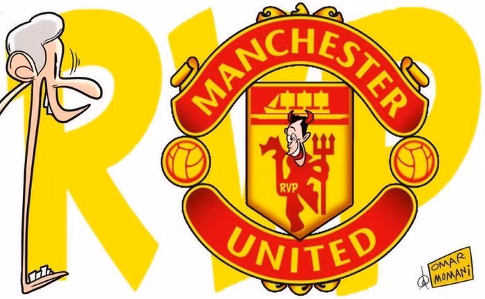 Biếm họa của Goal.com về việc Sir Alex mừng ra mặt khi giành được chữ ký của Van Persie.