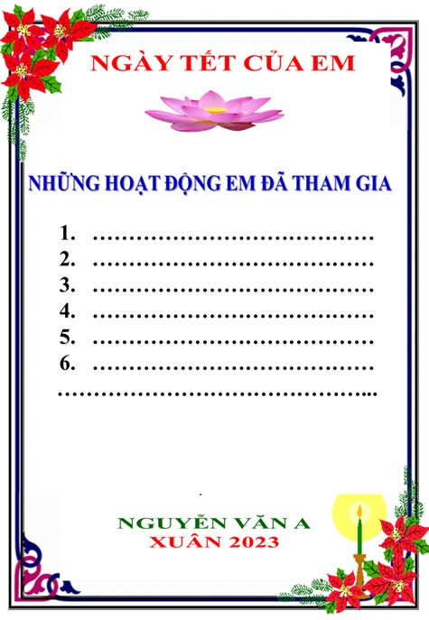 Mẫu gợi ý về những nội dung vui và học trong ngày Tết. Mẫu gợi ý về những nội dung vui và học trong ngày Tết.