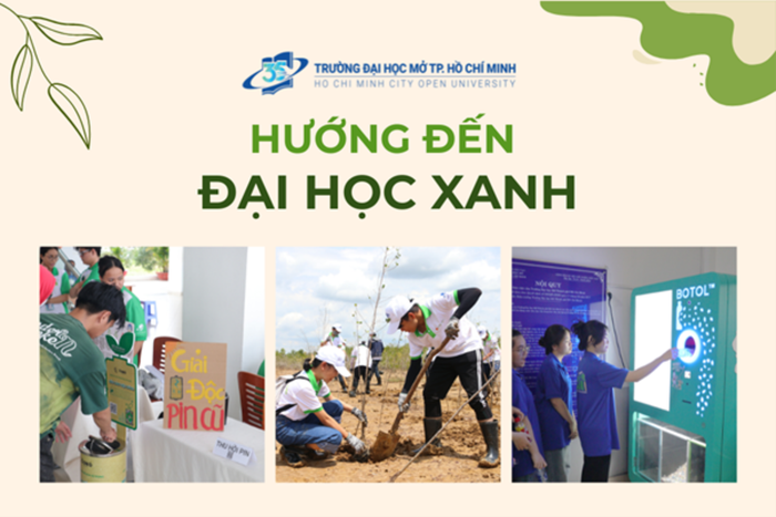 Trường Đại học Mở Thành phố Hồ Chí Minh tích cực tổ chức các hoạt động hướng đến xây dựng “Đại học xanh”. Ảnh: NTCC. mo-tphcm-3-2.png