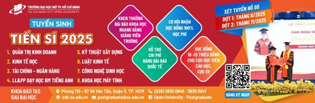 Các ngành đào tạo bậc tiến sĩ được Trường Đại học Mở Thành phố Hồ Chí Minh tuyển sinh 2025. dh-mo3.jpg