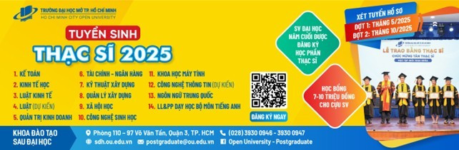 Các ngành đào tạo bậc thạc sĩ được Trường Đại học Mở Thành phố Hồ Chí Minh tuyển sinh 2025. dh-mo2.jpg
