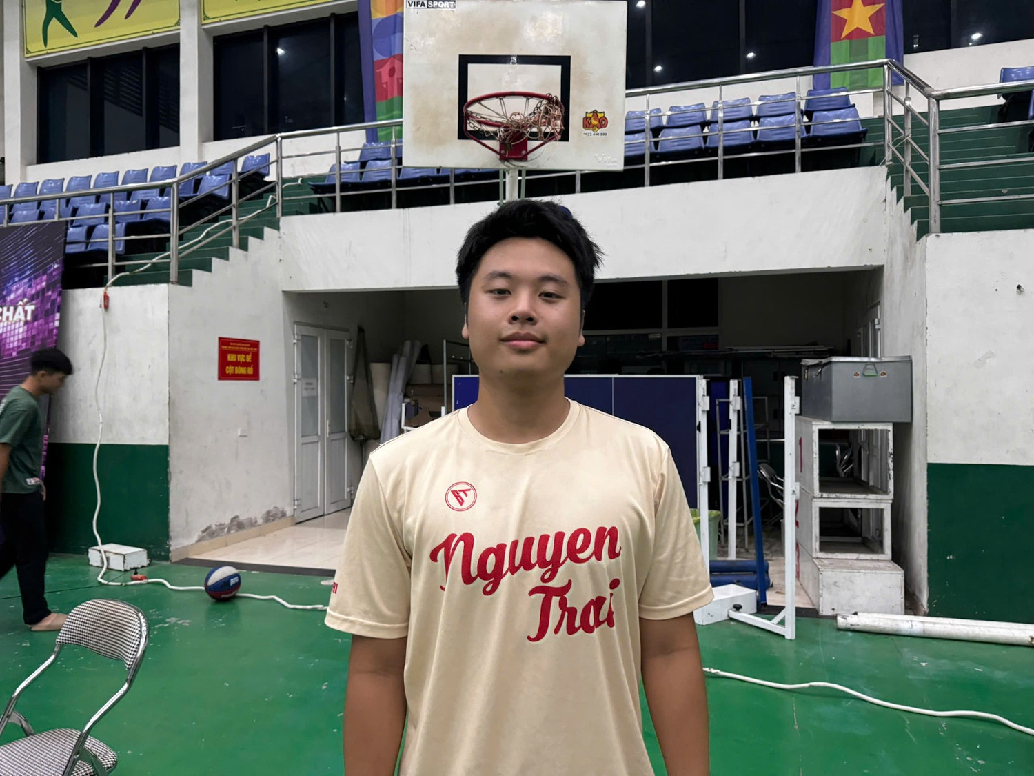 Tống Gia Toàn - đội trưởng đội bóng rổ Trường Trung học phổ thông Nguyễn Trãi.