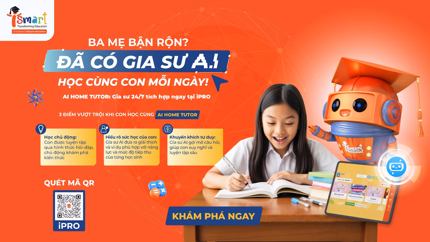 Gia sư AI (AI Home Tutor) không làm thay, mà đồng hành gợi mở, giúp học sinh chuyển từ thế thụ động sang chủ động khám phá tri thức.
