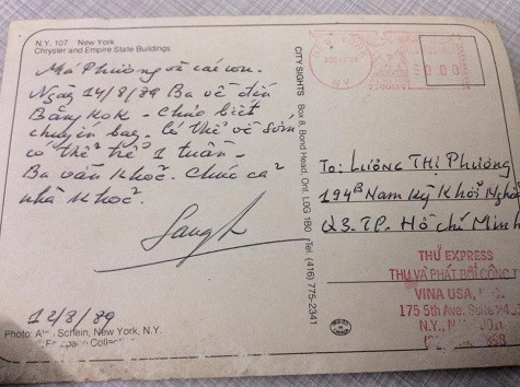 Bức thư của nhà văn Nguyễn Quang Sáng viết cho vợ Bức thư của nhà văn Nguyễn Quang Sáng viết cho vợ