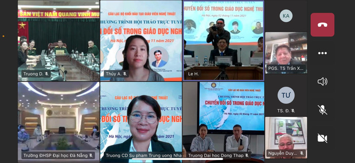 Hội thảo được tổ chức bằng hình thức trực tuyến với hơn 80 đầu cầu tham gia trên cả nước. (Ảnh chụp màn hình)