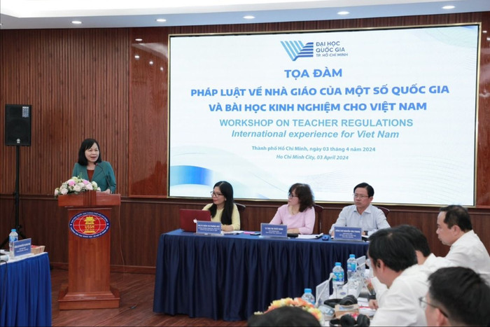Đại học Quốc gia Thành phố Hồ Chí Minh tổ chức tọa đàm “Pháp luật về nhà giáo của một số quốc gia và bài học kinh nghiệm cho Việt Nam”. Ảnh: NTCC 0b469c98d1547e0a2745.jpg
