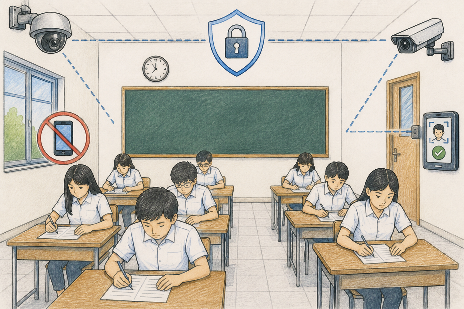 Đã có 6 vụ việc với 9 thí sinh bị khởi tố hình sự về tội làm lộ bí mật nhà nước liên quan đến kỳ thi. Ảnh minh họa:AI