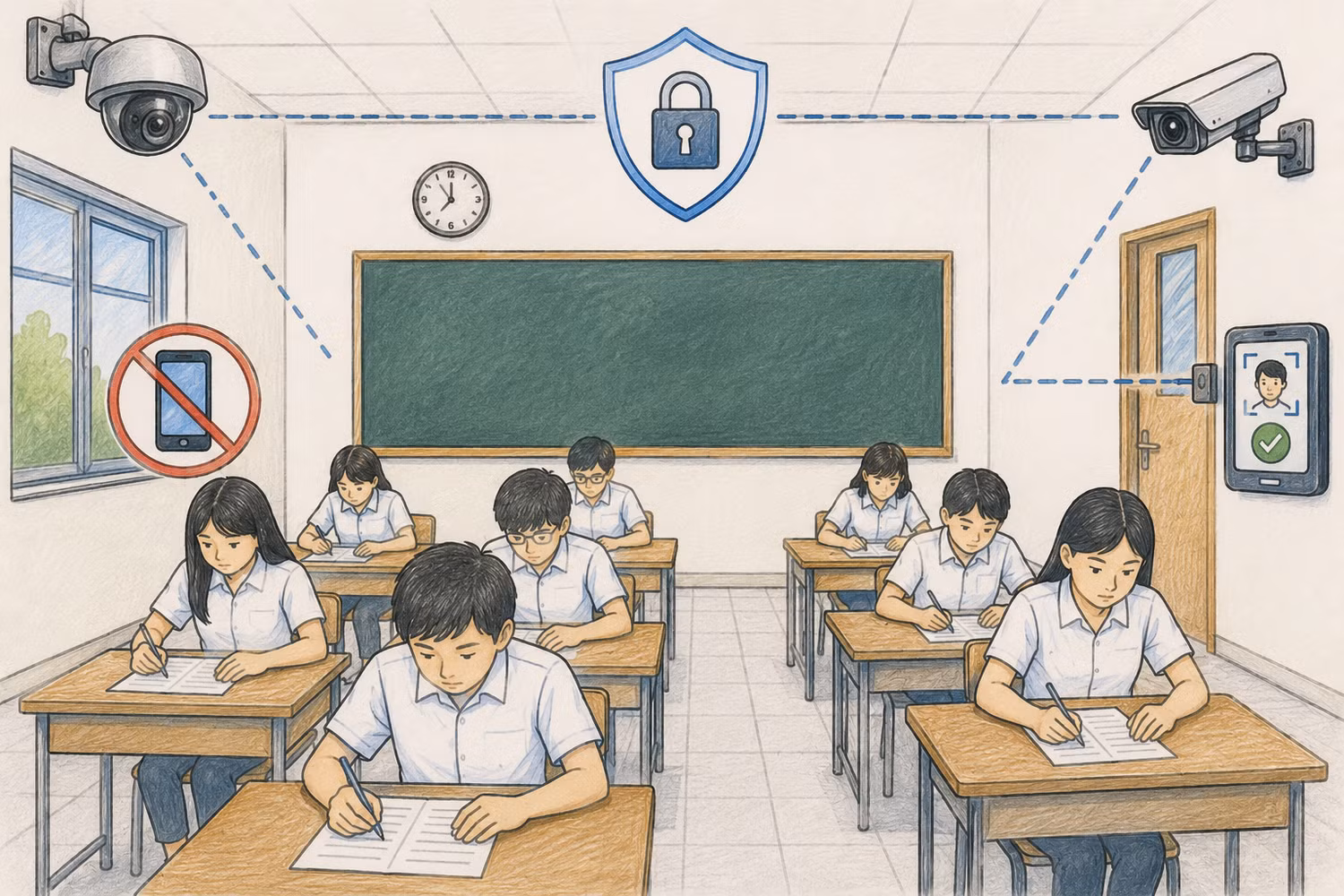 Đã có 6 vụ việc với 9 thí sinh bị khởi tố hình sự về tội làm lộ bí mật nhà nước liên quan đến kỳ thi. Ảnh minh họa:AI