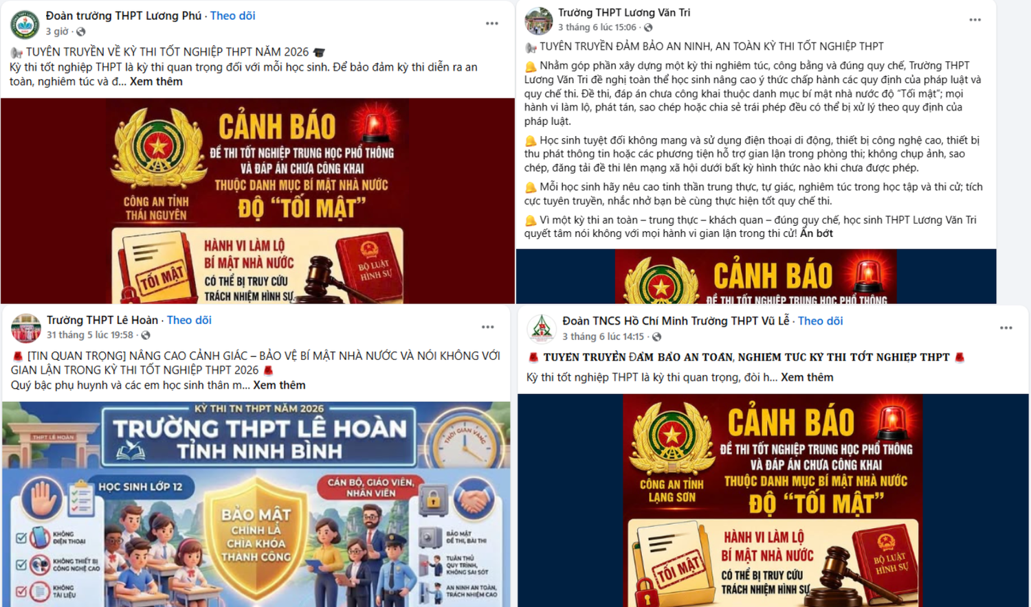 Từ mô hình tuyên truyền của Công an tỉnh Quảng Ninh, nhiều địa phương thiết kế, nhân rộng logo, pano, áp phích tuyên truyền về bảo vệ bí mật Nhà nước, phòng ngừa gian lận thi cử bằng công nghệ cao.