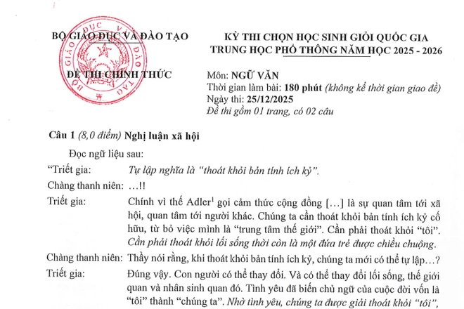 Bộ GDĐT công bố kết quả và đáp án Kỳ thi chọn HSG quốc gia năm học 2025-2026