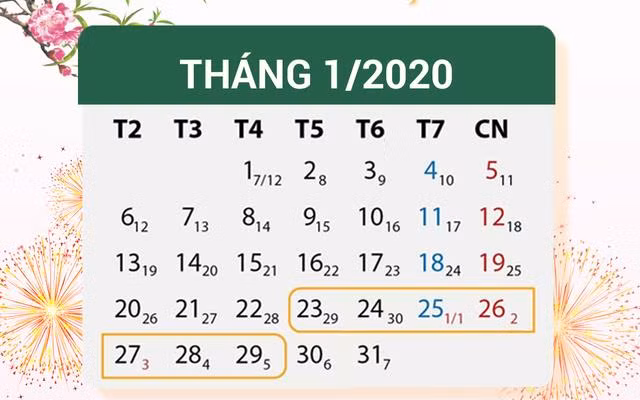 Chốt phương án nghỉ Tết Nguyên đán Canh Tý 2020