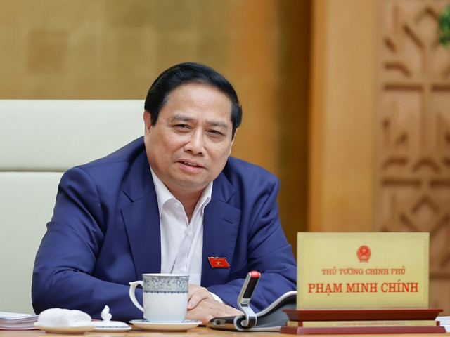Thủ tướng Phạm Minh Chính chủ trì cuộc họp. Ảnh: VGP/Nhật Bắc Thu tuong Pham Minh Chinh.jpg