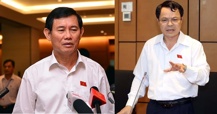 Đại biểu Nguyễn Ngọc Phương (bên trái ảnh) và đại biểu Nguyễn Tiến Sinh (bên phải ảnh). Ảnh: V.P