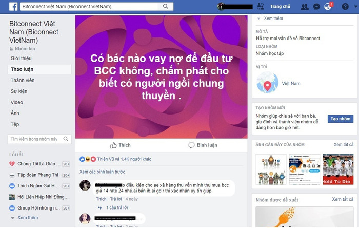 Nhiều dân chơi bicoinect ngậm đắng khi vay nợ để đầu tư BCC (Ảnh: chụp màn hình) Nhiều dân chơi bicoinect ngậm đắng khi vay nợ để đầu tư BCC (Ảnh: chụp màn hình)