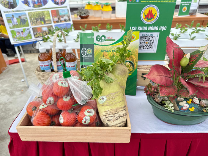 Sản phẩm nông nghiệp hữu cơ, tác phẩm đến từ Liên chi đoàn Nông học. Ảnh: Đào Hiền gdvn_.jpeg