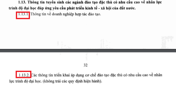 Trường chỉ kê khai đầu mục mà không có nội dung chi tiết. Ảnh chụp màn hình unnamed (2).png