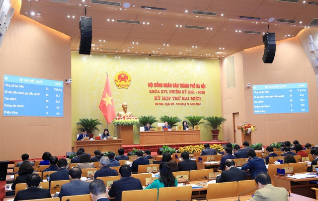 Kỳ họp Hội đồng nhân dân Thành phố Hà Nội phiên họp sáng 10/12. Ảnh: VGP/Gia Huy Kỳ họp Hội đồng nhân dân Thành phố Hà Nội phiên họp sáng 10/12. Ảnh: VGP/Gia Huy