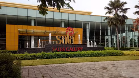 Tiền sảnh khu đô thị Sa La của Công ty Đại Quang Minh, (Ảnh: H.L)