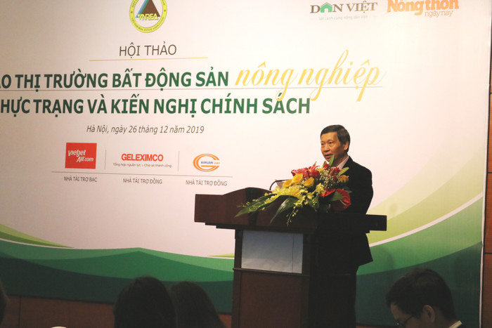 Ông Đỗ Viết Chiến - Tổng Thư ký Hiệp hội Bất động sản Việt Nam phát biểu tại hội thảo. Ảnh: Đỗ Thơm