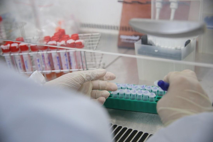 Cơ quan chức năng đã tiến hành lấy mẫu xét nghiệm. Ảnh: T.L Cơ quan chức năng đã tiến hành lấy mẫu xét nghiệm. Ảnh: T.L