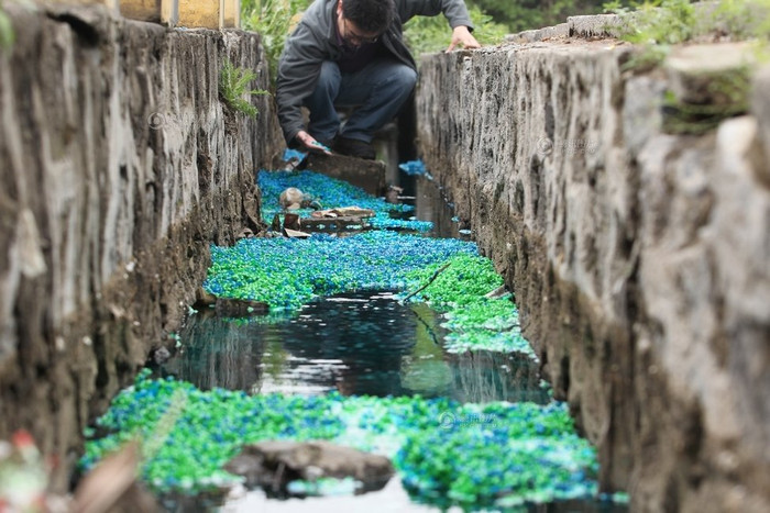 Vỏ thuốc trôi theo dòng nước thải, nổi thành từng đám Vỏ thuốc trôi theo dòng nước thải, nổi thành từng đám