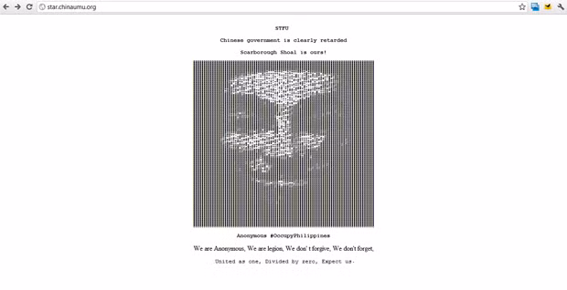 "Giao diện lạ" của một số website Trung Quốc bị hacker Philippines tấn công "Giao diện lạ" của một số website Trung Quốc bị hacker Philippines tấn công