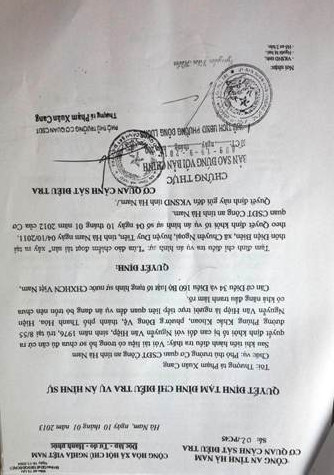 Quyết định tạm định chỉ vụ án có dấu hiệu bất thường của Cơ quan CSĐT Công an tỉnh Hà Nam. Quyết định tạm định chỉ vụ án có dấu hiệu bất thường của Cơ quan CSĐT Công an tỉnh Hà Nam.