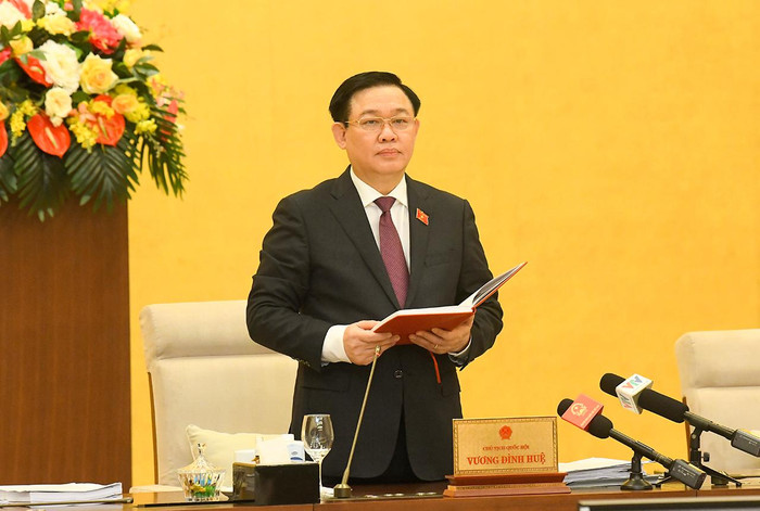 Chủ tịch Quốc hội Vương Đình Huệ phát biểu. Chủ tịch Quốc hội Vương Đình Huệ phát biểu.