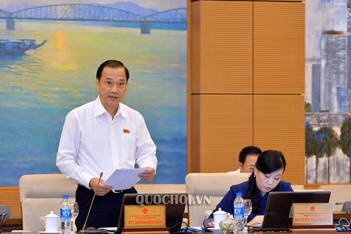 Chủ nhiệm Ủy ban Kinh tế Vũ Hồng Thanh phát biểu. Ảnh: Quochoi.vn