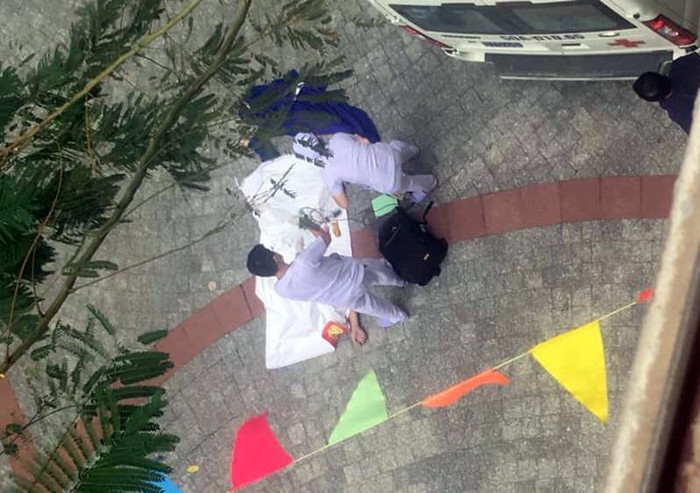 Hiện trường vụ việc. (Ảnh: Cộng đồng sinh viên Đại học Công nghệ Thành phố Hồ Chí Minh) Hiện trường vụ việc. (Ảnh: Cộng đồng sinh viên Đại học Công nghệ Thành phố Hồ Chí Minh)