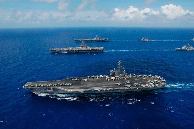 Cụm tàu sân bay USS Ronald Reagan đang hiện diện tại Biển Đông trước ngày PCA ra phán quyết, hình minh họa: Wikipedia. Cụm tàu sân bay USS Ronald Reagan đang hiện diện tại Biển Đông trước ngày PCA ra phán quyết, hình minh họa: Wikipedia.