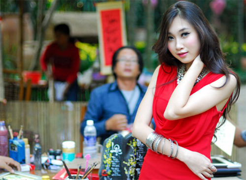 Hot girl Hải Quyên được 13,5 điểm.
