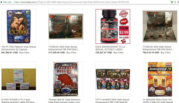 Các sản phẩm tăng cường sinh lý nam đang được bán tràn lan trên internet đeo mác hàng xách tay. Các sản phẩm tăng cường sinh lý nam đang được bán tràn lan trên internet đeo mác hàng xách tay.