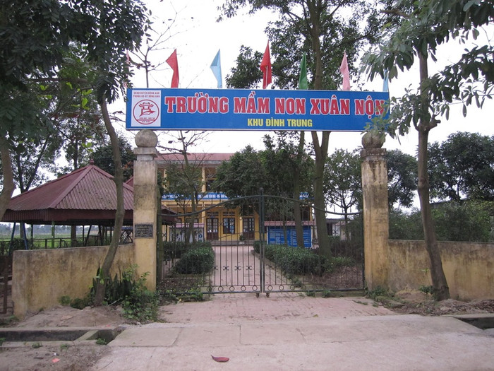 Trường mầm non Xuân Nộn, khu Đình Trung (Đông Anh, Hà Nội). (Ảnh: LC) Trường mầm non Xuân Nộn, khu Đình Trung (Đông Anh, Hà Nội). (Ảnh: LC)