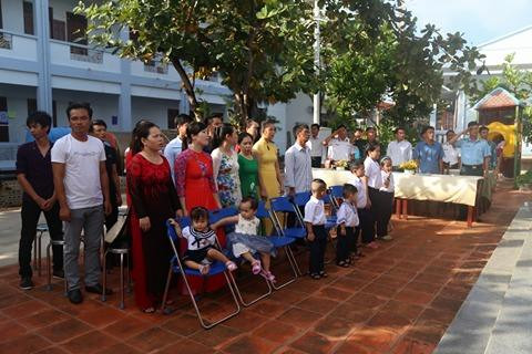 Lễ chào cờ đầu tiên trong năm học mới 2018 - 2019. (Ảnh: T.H)