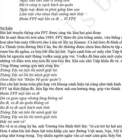 Một trang sách đỏ của FPT. Ảnh: Internet Một trang sách đỏ của FPT. Ảnh: Internet