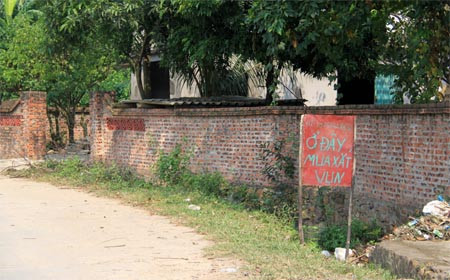 "Ở đây mua xắt vụn" "Ở đây mua xắt vụn"