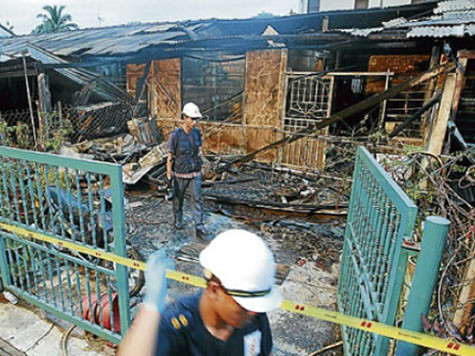 Hiện trường vụ hỏa hoạn. Hiện trường vụ hỏa hoạn.