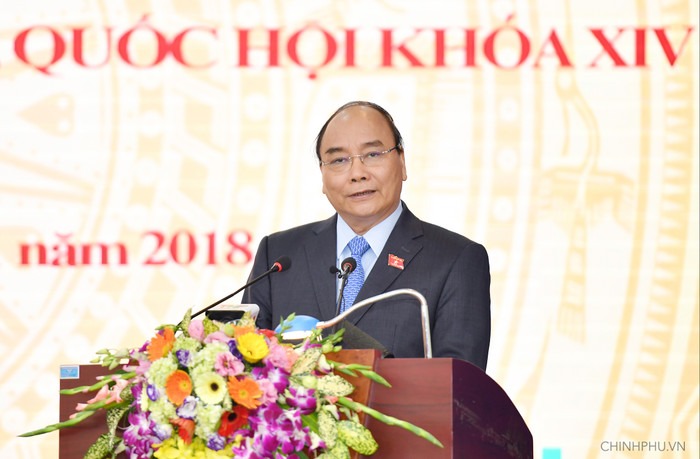 Thủ tướng phát biểu tại buổi tiếp xúc cử tri. Ảnh: VGP Thủ tướng phát biểu tại buổi tiếp xúc cử tri. Ảnh: VGP