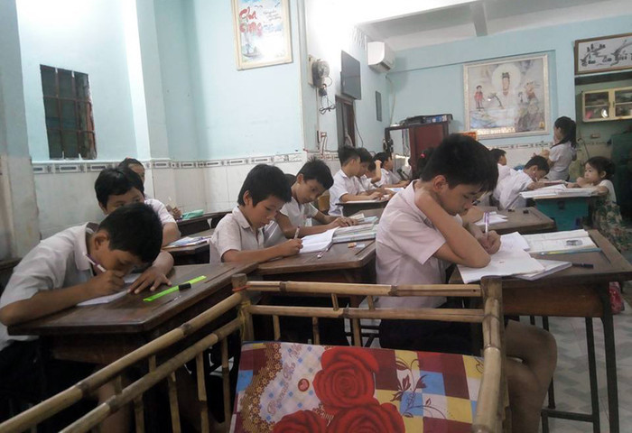 Các em học sinh lớp học tình thương Phước Thiện. (Ảnh: H.L) Các em học sinh lớp học tình thương Phước Thiện. (Ảnh: H.L)