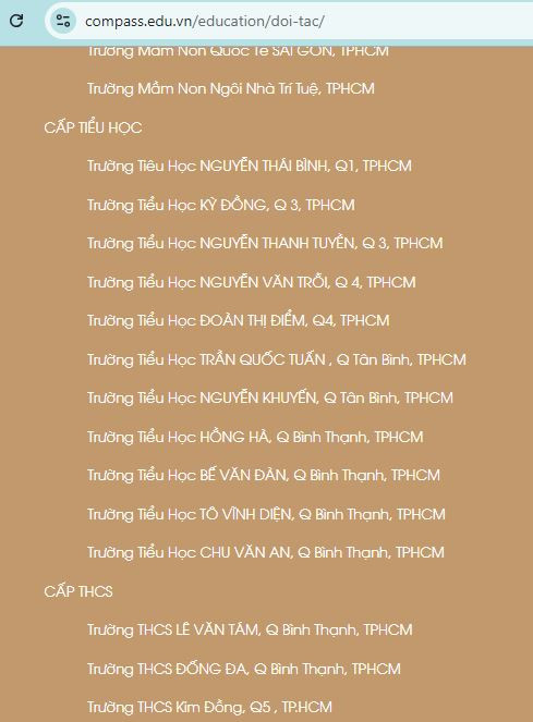 Ảnh chụp màn hình website giới thiệu về đối tác trường học của đơn vị này. Ảnh chụp màn hình website doi tac.JPG