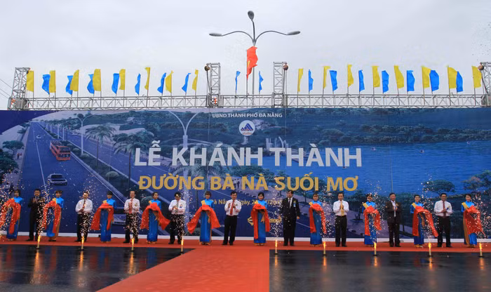 Lễ khánh thành đường Bà Nà - Suối Mơ. Ảnh Thùy Linh