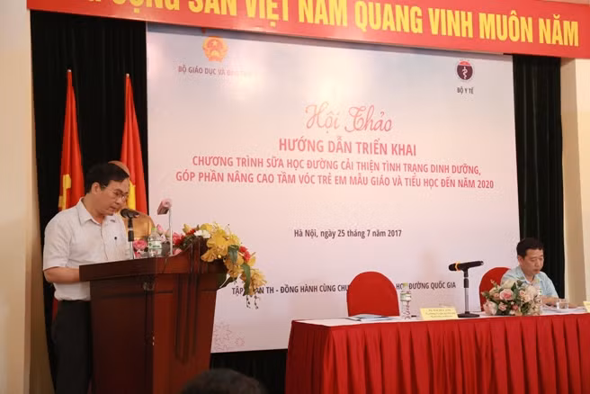 Ông Ngũ Duy Anh, Vụ trưởng Vụ Giáo dục thể chất Bộ Giáo dục và Đào tạo phát biểu, ảnh: Báo Hà Nội Mới.