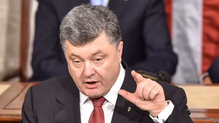 Tổng thống Ukraine Petro Poroshenko phát biểu trước Quốc hội Mỹ trong chuyến công du vừa qua.