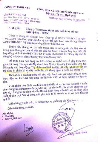 Mặc dù, Công ty N&S đã có văn bản thừa nhận lỗi vi phạm hợp đồng thuộc về mình nhưng BIDV Đắk Nông lại cố tình không công nhận điều này. Mặc dù, Công ty N&S đã có văn bản thừa nhận lỗi vi phạm hợp đồng thuộc về mình nhưng BIDV Đắk Nông lại cố tình không công nhận điều này.